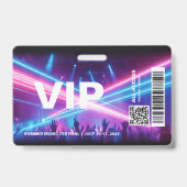 VIP All Access Pas Badge Sjabloon Neon Gloed (Achterkant)