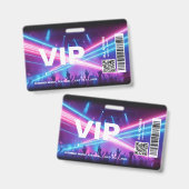 VIP All Access Pas Badge Sjabloon Neon Gloed (Voor- en achterkant)