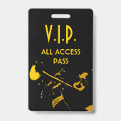 VIP All Access-pas bij muziekgebeurtenis Verticale Badge (Voorzijde)