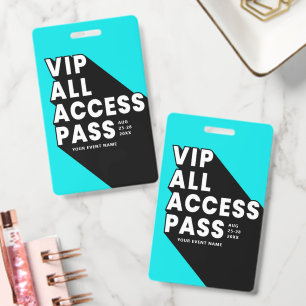 VIP All Access Pas Muziekfestival Badge Blauw