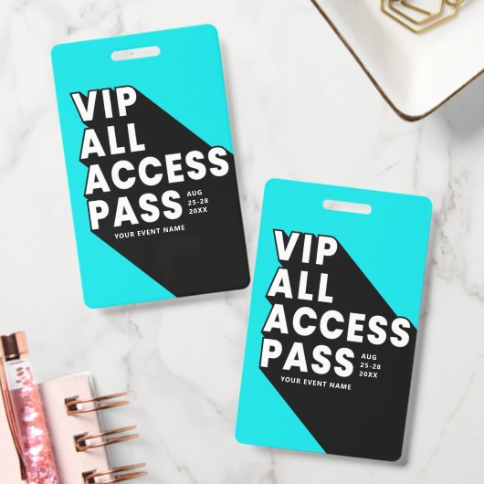 VIP All Access Pas Muziekfestival Badge | Blauw (Kantoor)