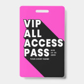 VIP All Access Pas Muziekfestival Badge | Roze (Achterkant)