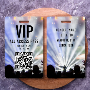 VIP All Access Pas QR Code Concert Badge