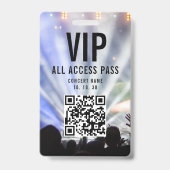 VIP All Access Pas QR Code Concert Badge (Voorzijde)