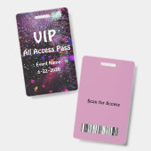 VIP All Access Pas Verticaal Aanpassen Badge (Voor- en achterkant)