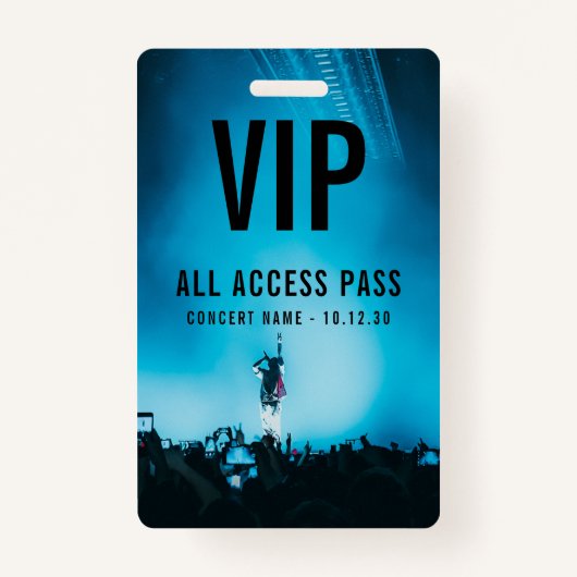 VIP All Access Pass Aangepast concert Badge (Voorkant)
