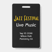 VIP All Access Pass bij Musical Event Vertical Badge (Achterkant)