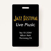 VIP All Access Pass bij Musical Event Vertical Badge (Achterkant)