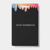 VIP All Access Pass Black Modern Glitter Badge (Achterkant)