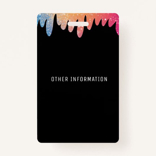 VIP All Access Pass Black Modern Glitter Badge (Achterkant)