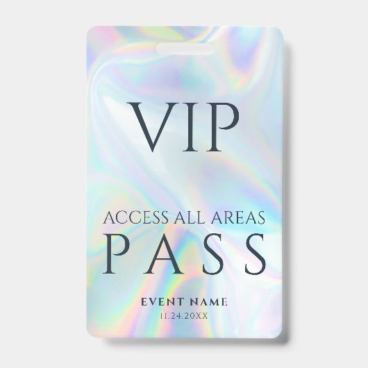VIP All Access Pass Business Logo Holografisch Badge (Voorzijde)