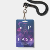 VIP All Access Pass Concert Backstage Geometrisch Badge (Voorzijde met lanyard)