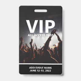 VIP All Access Pass Concert Evenement Persoonlijk Badge