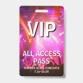 VIP All Access Pass Concert Event Badge (Voorzijde)