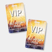 VIP All Access Pass Concert Event Badge (Voor- en achterkant)