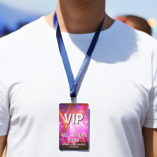 VIP All Access Pass Concert Event Badge