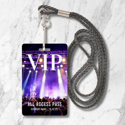 VIP All Access Pass Concert Event Badge