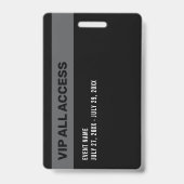 VIP All Access Pass Concert Event ID-badge Badge (Back)