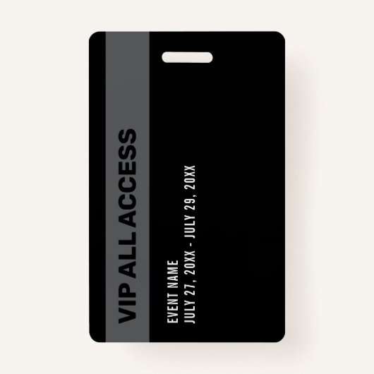 VIP All Access Pass Concert Event ID-badge Badge (Achterkant)