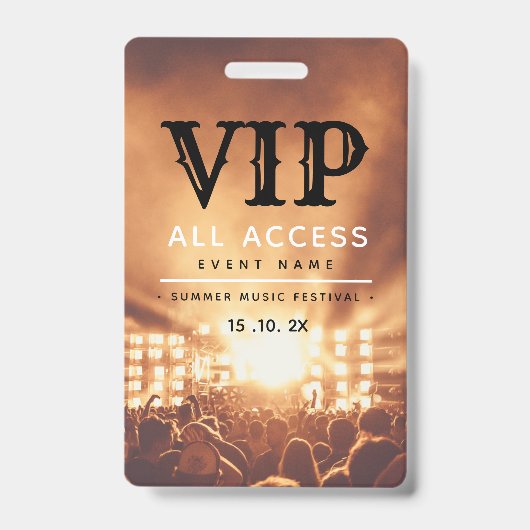 VIP All Access Pass Concert Festival Badge (Voorzijde)