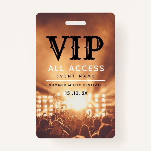 VIP All Access Pass Concert Festival Badge (Voorkant)