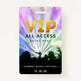 VIP All Access Pass Concert Festival Badge