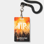 VIP All Access Pass-concertevenement Badge (Voorzijde met lanyard)