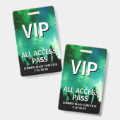 VIP All Access Pass-concertevenement Badge (Voor- en achterkant)