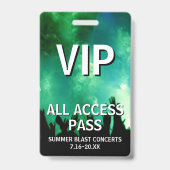 VIP All Access Pass-concertevenement Badge (Voorzijde)