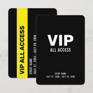 VIP All Access Pass Event ID-badge 3,5 inch x 5 in Kaart