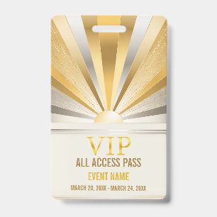 VIP All Access Pass Event ID-badge Badge