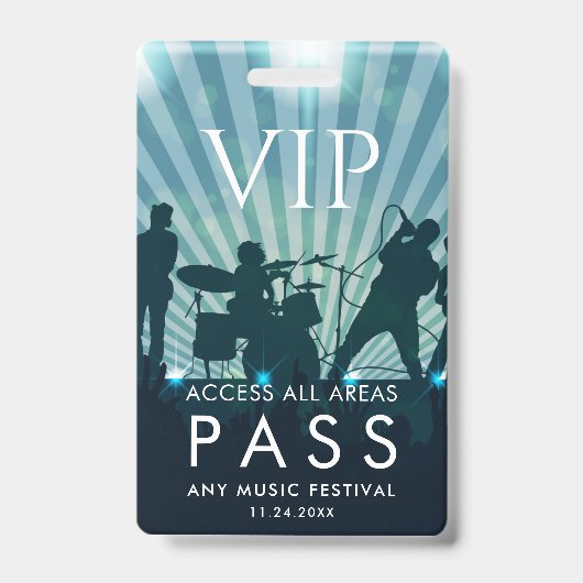 VIP All Access Pass Music Festival Custom Badge (Voorzijde)