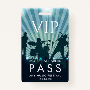VIP All Access Pass Music Festival Custom Badge