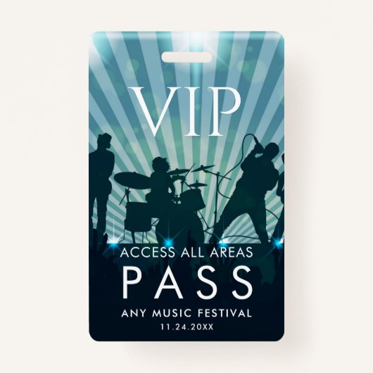 VIP All Access Pass Music Festival Custom Badge (Voorkant)