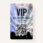 VIP All Access Pass QR Code Concert Badge (Voorkant)
