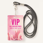 VIP All Access Pass Sweet Sixteen Birthday Badge (Voorkant met draagriem)
