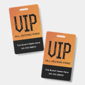 VIP All Access Pass Ticket Houder ID Badge (Voor- en achterkant)