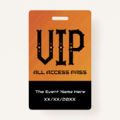 VIP All Access Pass Ticket Houder ID Badge (Achterkant)