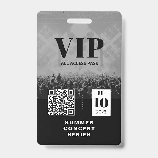 VIP All Access QR Code Event Badge (Voorzijde)