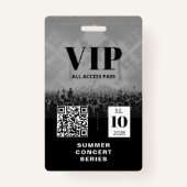 VIP All Access QR Code Event Badge (Voorkant)