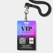 VIP All Access QR-code verjaardag Badge (Achterkant met lanyard)