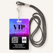 VIP All Access QR Code Verjaardag Badge (Achterkant met draagriem)