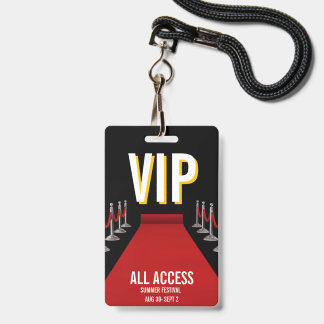 VIP All Access Rode Loper Spotlight Evenement Badge