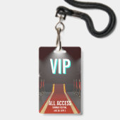 VIP All Access Rode Loper Spotlight Evenement Badge (Voorzijde met lanyard)