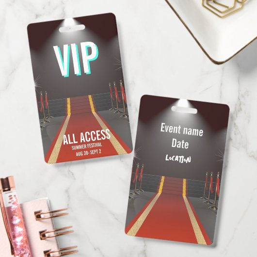 VIP All Access Rode Loper Spotlight Evenement Badge (Kantoor)