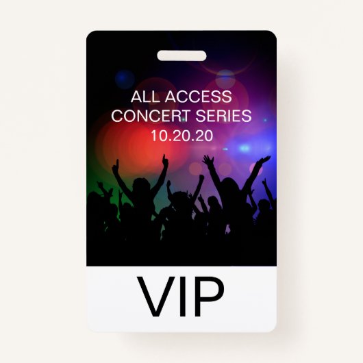 VIP Alle toegangskaarten, aangepast concertlogo Badge (Voorkant)