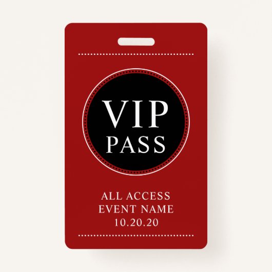 VIP Alle toegangspasje Badge (Voorkant)