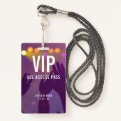 VIP allen de Naam van de Toegang Aangepast concert Badge (Voorkant met draagriem)