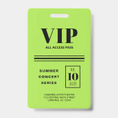 VIP Alles Toegang Fluorescerend Groen Badge (Achterkant)