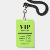 VIP Alles Toegang Fluorescerend Groen Badge (Achterkant met lanyard)